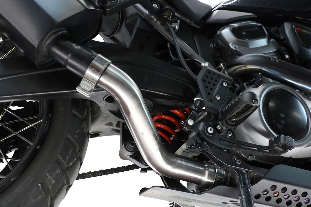 GPR exhaust compatible with Harley Davidson Pan America 1250 2020-2024, Cut-Box Racing, ORIGINAL-BOX Eliminator, after installation the exhaust loses its conformity for road use. 