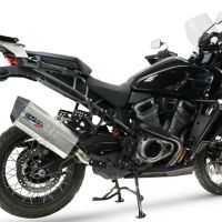 GPR exhaust compatible with Harley Davidson Pan America 1250 2020-2024, Hyper Sonic Titanium, Slip-on exhaust including removable db killer and link pipe, EPA-compliant 