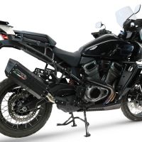 GPR exhaust compatible with Harley Davidson Pan America 1250 2020-2024, Hyper Sonic Black Titanium, Slip-on exhaust including removable db killer and link pipe, EPA-compliant 