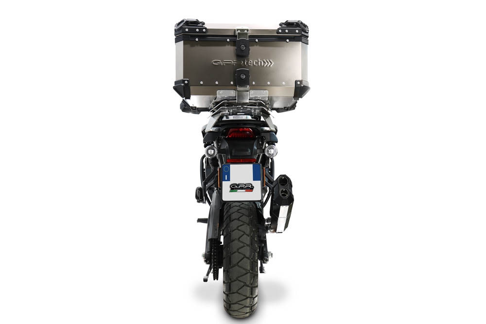 GPR exhaust compatible with Harley Davidson Pan America 1250 2020-2024, Hyper Sonic Black Titanium, Slip-on exhaust including removable db killer and link pipe, EPA-compliant 