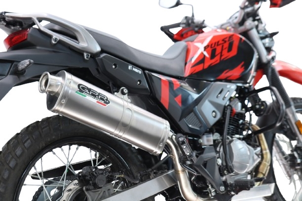 GPR exhaust compatible with Hero Xpulse 200 4V 2021-2024, Trioval, Full system exhaust, including removable db killer  