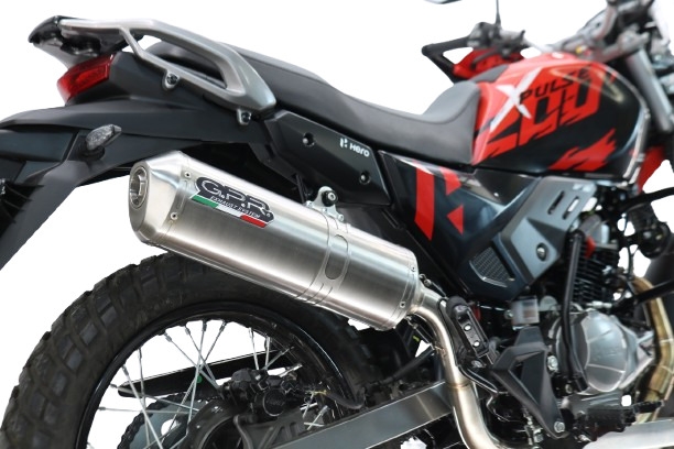 GPR exhaust compatible with Hero Xpulse 200 4V 2025-2026, Satinox , Full system exhaust, including removable db killer 