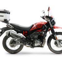 Top case GPR TECH compatible with  Hero Xpulse 200 BS6 4V 2021/2024 E5 GPR TECH Top case in aluminum, silver color with specific plate included Capacity 26 LT.