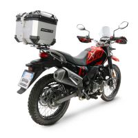 Top case GPR TECH compatible with  Hero Xpulse 200 BS6 4V 2021/2024 E5 GPR TECH Top case in aluminum, silver color with specific plate included Capacity 26 LT.