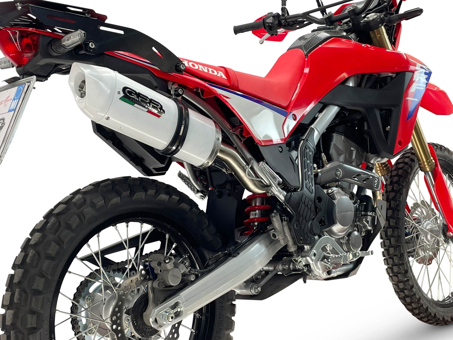 GPR exhaust compatible with Honda Crf 300L / Rally 2025-2026, Albus Ceramic, Slip-on exhaust including link pipe and removable db killer 