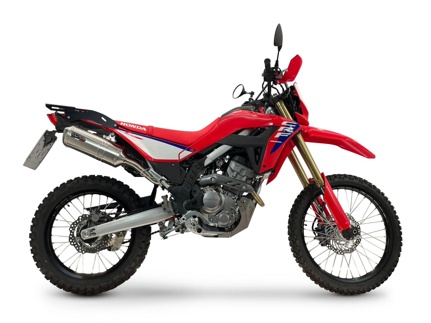 GPR exhaust compatible with Honda Crf 300L / Rally 2021-2024, Satinox , Slip-on exhaust including link pipe and removable db killer 
