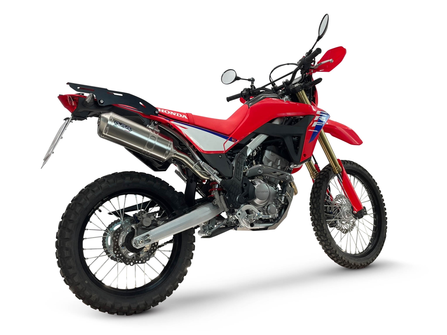 GPR exhaust compatible with Honda Crf 300L / Rally 2021-2024, Satinox , Slip-on exhaust including link pipe and removable db killer 