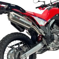 GPR exhaust compatible with Honda Crf 300L / Rally 2021-2024, Satinox , Slip-on exhaust including link pipe and removable db killer 