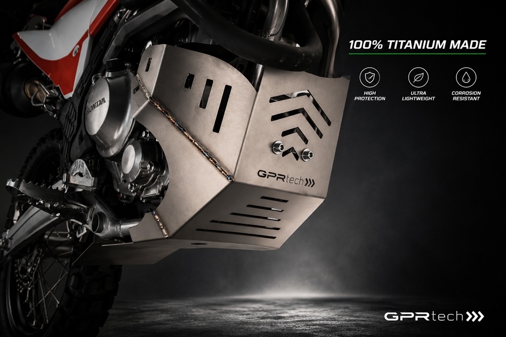 GPR TECH compatible with  Honda Crf 300 L / Rally 2025/2026 e5 plus GPR TECH Titanium Skid plate 