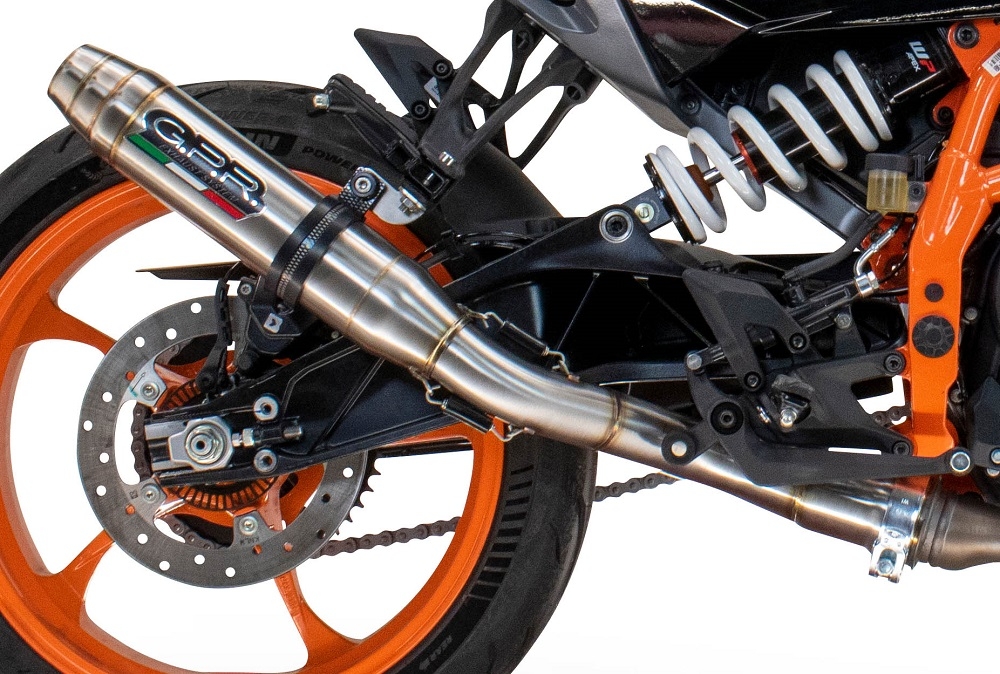 Exhaust compatible with Husqvarna Svartpilen 125 2024-2025, Deeptone Inox, Slip-on exhaust including removable db killer and link pipe, EPA-compliant 
