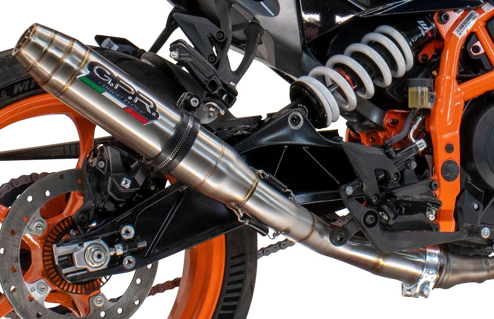 Exhaust compatible with Husqvarna Svartpilen 125 2024-2025, Deeptone Inox, Slip-on exhaust including removable db killer and link pipe, EPA-compliant 
