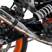 Exhaust compatible with Husqvarna Svartpilen 125 2024-2025, Deeptone Inox, Slip-on exhaust including removable db killer and link pipe, EPA-compliant 