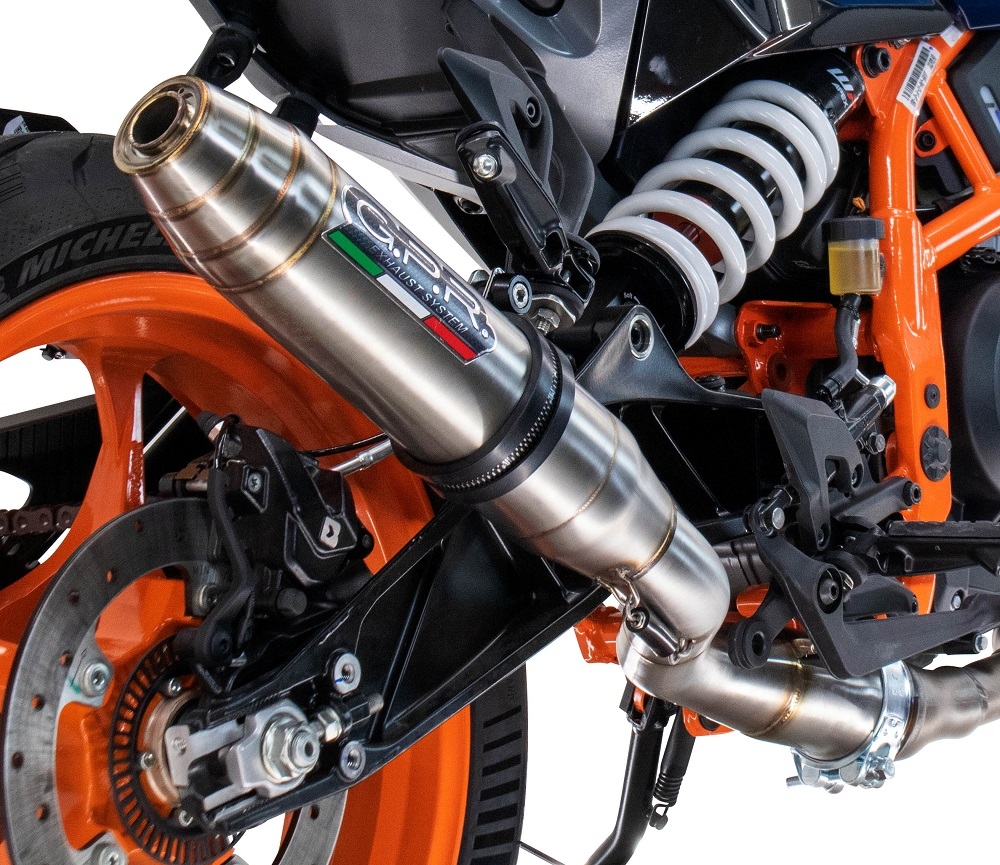 Exhaust compatible with Husqvarna Svartpilen 125 2024-2025, Deeptone Inox, Slip-on exhaust including removable db killer and link pipe, EPA-compliant 