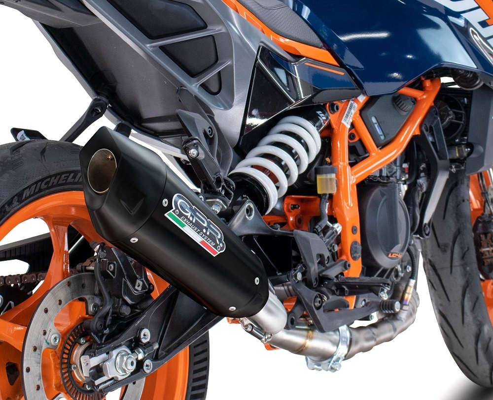 Exhaust compatible with Husqvarna Vitpilen 250 2024-2025, GP-Revo Black Titanium, Slip-on exhaust including removable db killer and link pipe, EPA-compliant 