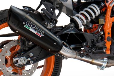 Exhaust compatible with Ducati Multistrada 1260 2018-2020, GP-Revo Black Titanium, Slip-on exhaust including removable db killer and link pipe, EPA-compliant 