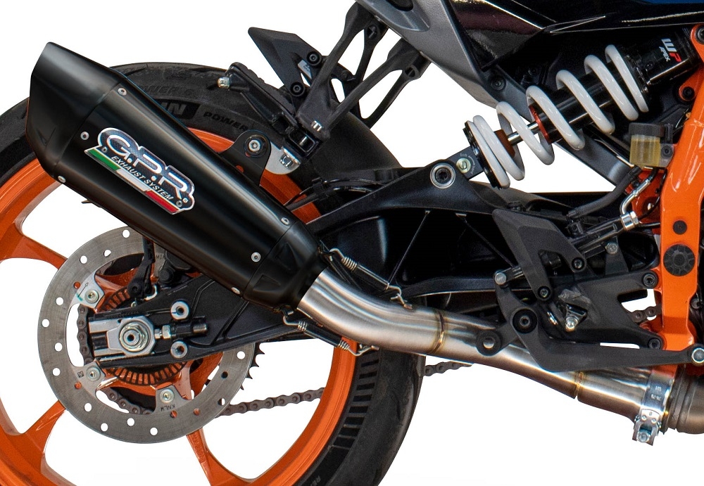 Exhaust compatible with Husqvarna Vitpilen 250 2024-2025, GP-Revo Black Titanium, Slip-on exhaust including removable db killer and link pipe, EPA-compliant 