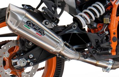 Exhaust compatible with Husqvarna Svartpilen 701 2018-2020, New Grand Prix Evo Titanium, Slip-on exhaust including removable db killer and link pipe, EPA-compliant 