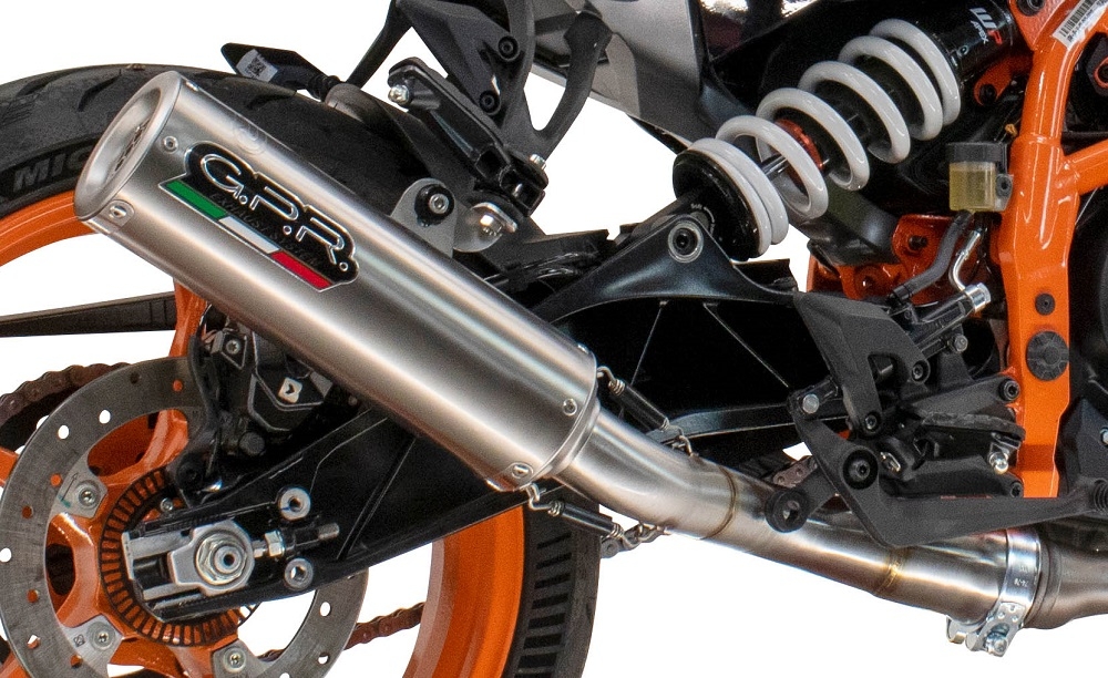 Exhaust compatible with Husqvarna Svartpilen 125 2024-2025, M3 Inox , Slip-on exhaust including removable db killer and link pipe, EPA-compliant 