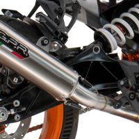 Exhaust compatible with Husqvarna Svartpilen 125 2024-2025, M3 Inox , Slip-on exhaust including removable db killer and link pipe, EPA-compliant 