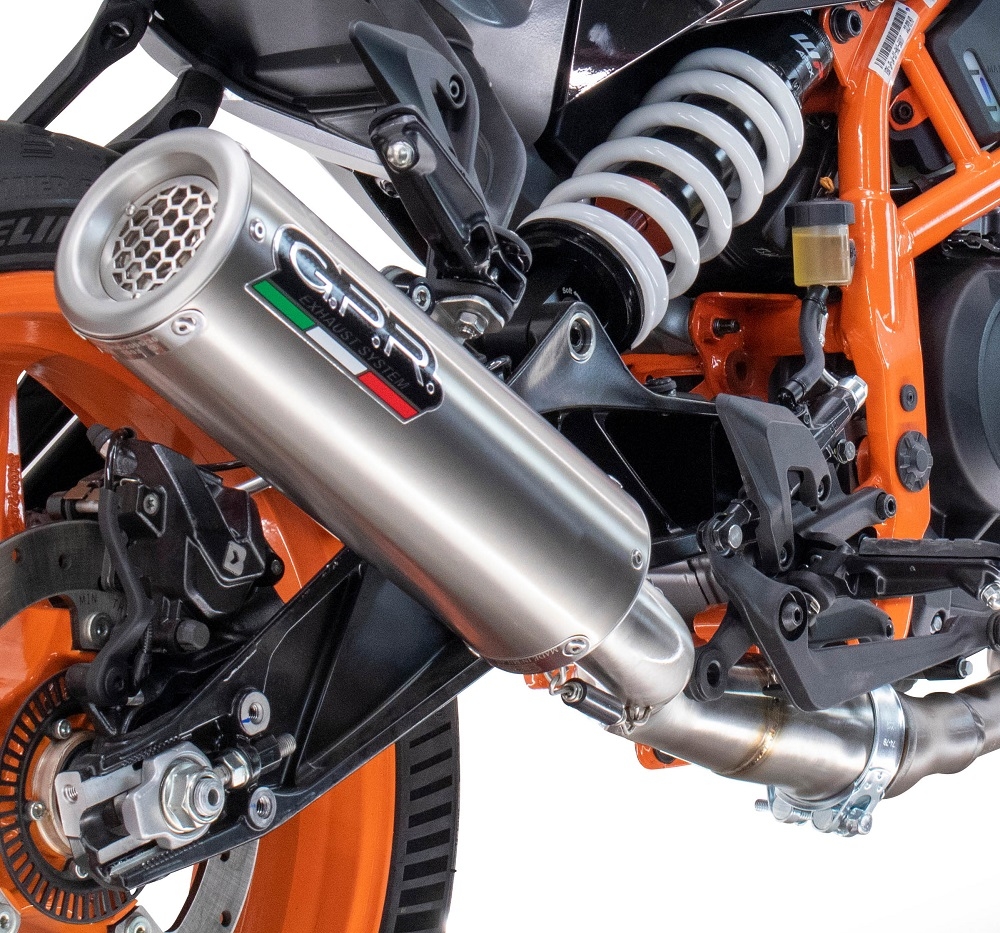 Exhaust compatible with Husqvarna Svartpilen 125 2024-2025, M3 Inox , Slip-on exhaust including removable db killer and link pipe, EPA-compliant 