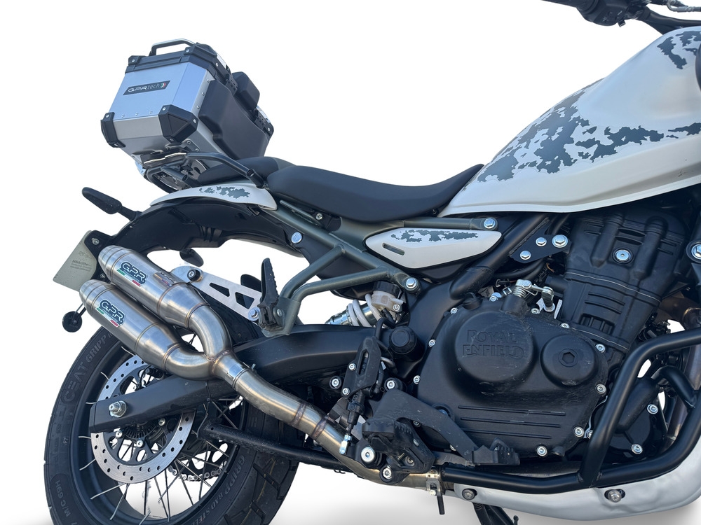 GPR exhaust compatible with Royal Enfield Himalayan 450  2024-2025, Deeptone Duplex, Dual slip-on including removable db killers and link pipes, not EPA-compliant 