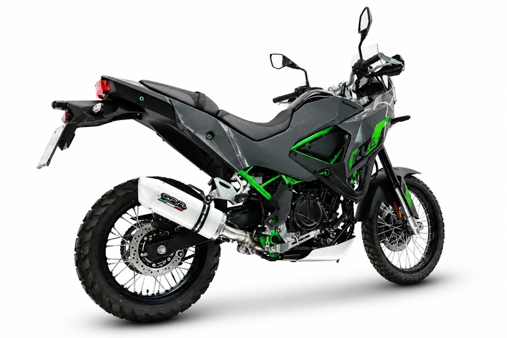 GPR exhaust compatible with Kawasaki KLE 500 2026-2027, Albus Ceramic, Slip-on exhaust including removable db killer and link pipe, EPA-compliant 