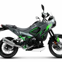 GPR exhaust compatible with Kawasaki KLE 500 2026-2027, Dune Triovale Titanio, Slip-on exhaust including removable db killer and link pipe, EPA-compliant 