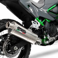 GPR exhaust compatible with Kawasaki KLE 500 2026-2027, Dune Triovale Titanio, Slip-on exhaust including removable db killer and link pipe, EPA-compliant 