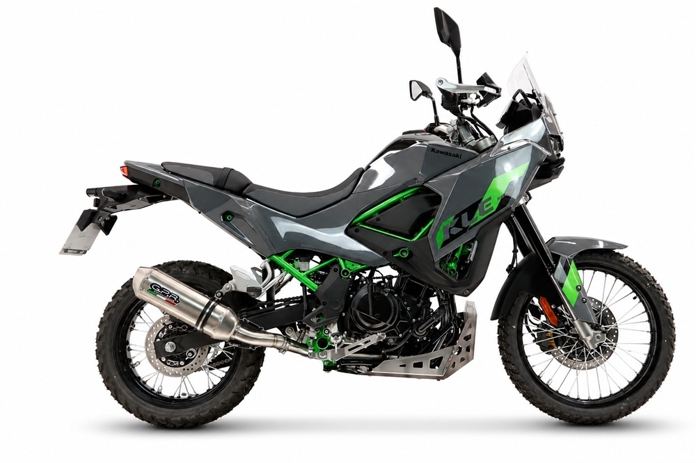 GPR exhaust compatible with Kawasaki KLE 500 2026-2027, PENTA ADVENTURE FULL TITANIUM, Slip-on exhaust including removable db killer and link pipe, EPA-compliance NOT required 
