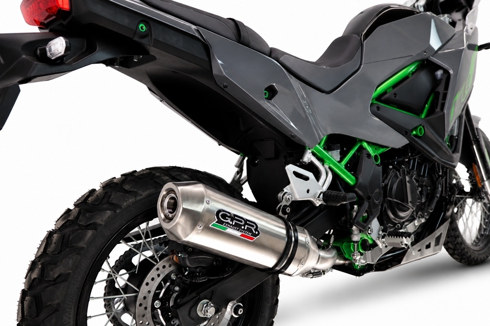 GPR exhaust compatible with Kawasaki KLE 500 2026-2027, PENTA ADVENTURE FULL TITANIUM, Slip-on exhaust including removable db killer and link pipe, EPA-compliance NOT required 