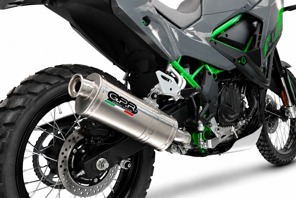 GPR exhaust compatible with Kawasaki KLE 500 2026-2027, Trioval, Slip-on exhaust including removable db killer and link pipe, EPA-compliant 
