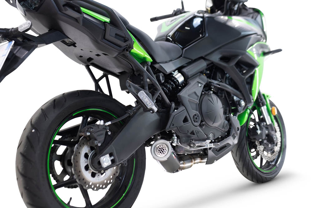 Exhaust compatible with Kawasaki Versys 650 2023-2025, M3 Black Titanium, Full system exhaust, including removable db killer/spark arrestor 