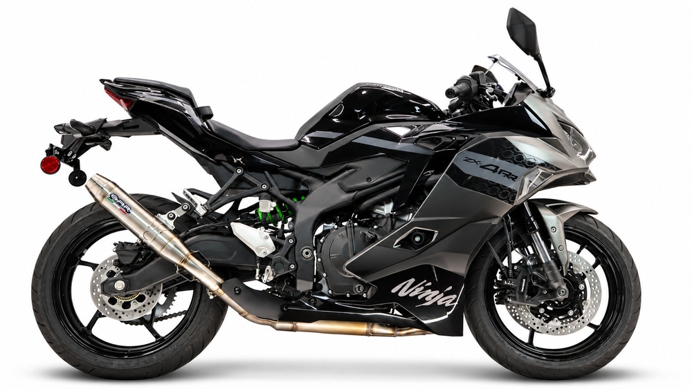 GPR exhaust compatible with Kawasaki Zx-4RR 2024-2026, Deeptone Inox, Slip-on exhaust including removable db killer and link pipe, EPA-compliant 
