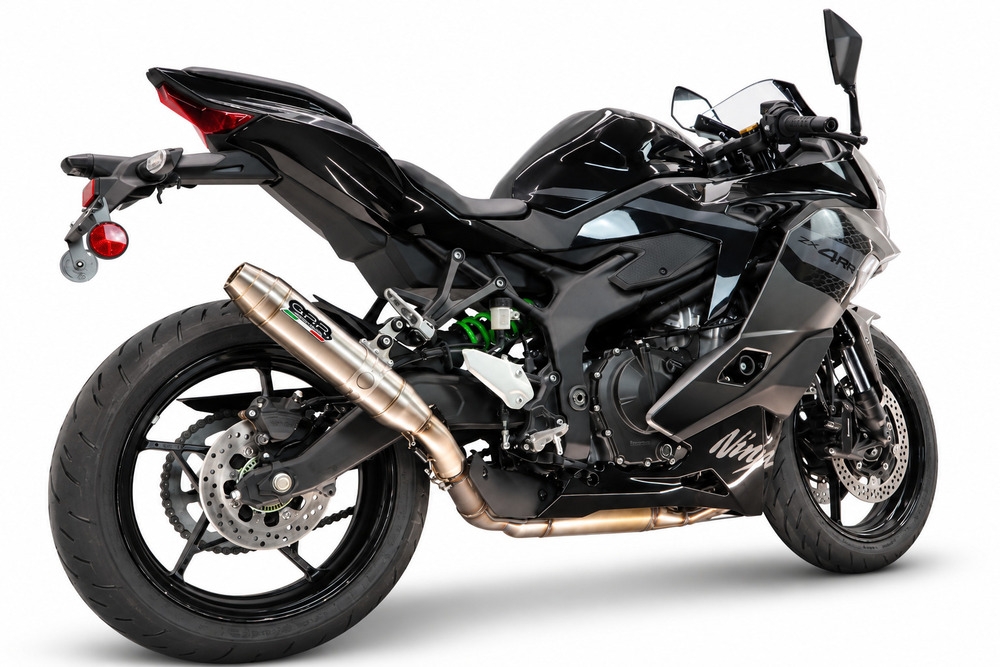 GPR exhaust compatible with Kawasaki Zx-4RR 2024-2026, Deeptone Inox, Slip-on exhaust including removable db killer and link pipe, EPA-compliant 