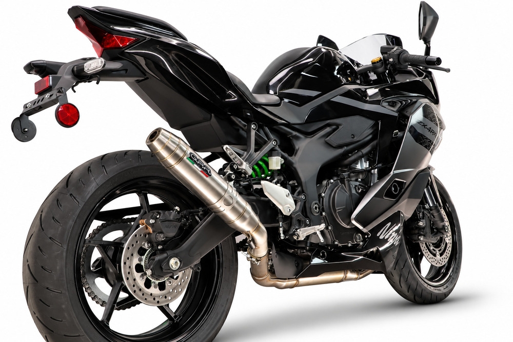 GPR exhaust compatible with Kawasaki Zx-4RR 2024-2026, Deeptone Inox, Slip-on exhaust including removable db killer and link pipe, EPA-compliant 
