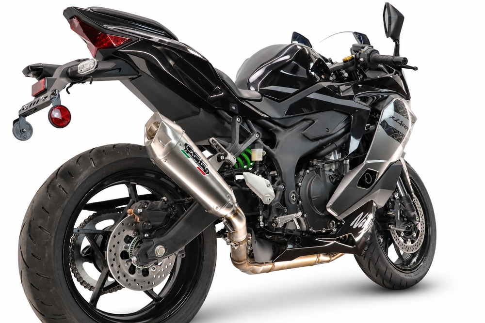 GPR exhaust compatible with Kawasaki Ninja ZX-4R 2023-2026, GP-Revo Titanium, Slip-on exhaust including removable db killer and link pipe, EPA-compliant 