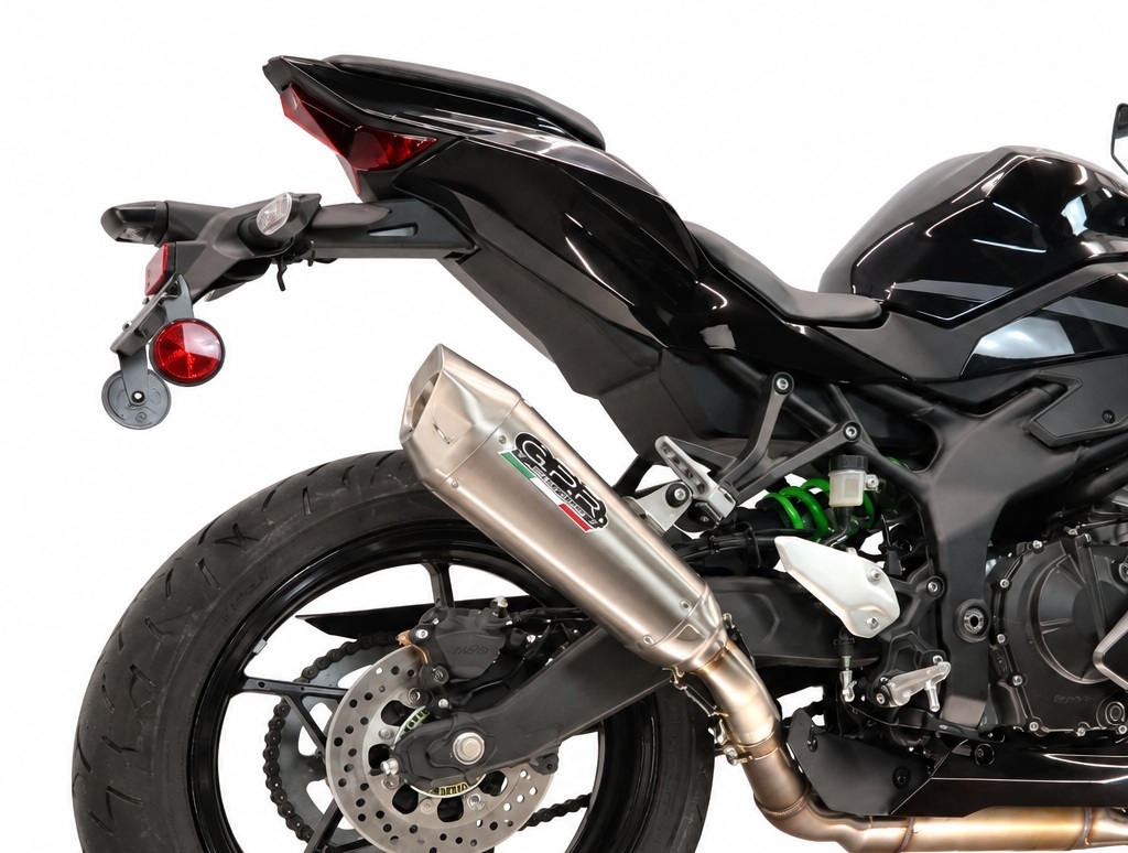 GPR exhaust compatible with Kawasaki Ninja ZX-4R 2023-2026, GP-Revo Titanium, Slip-on exhaust including removable db killer and link pipe, EPA-compliant 