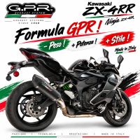 GPR exhaust compatible with Kawasaki Ninja ZX-4R 2023-2026, GP-Revo Black Titanium, Slip-on exhaust including removable db killer and link pipe, EPA-compliant 