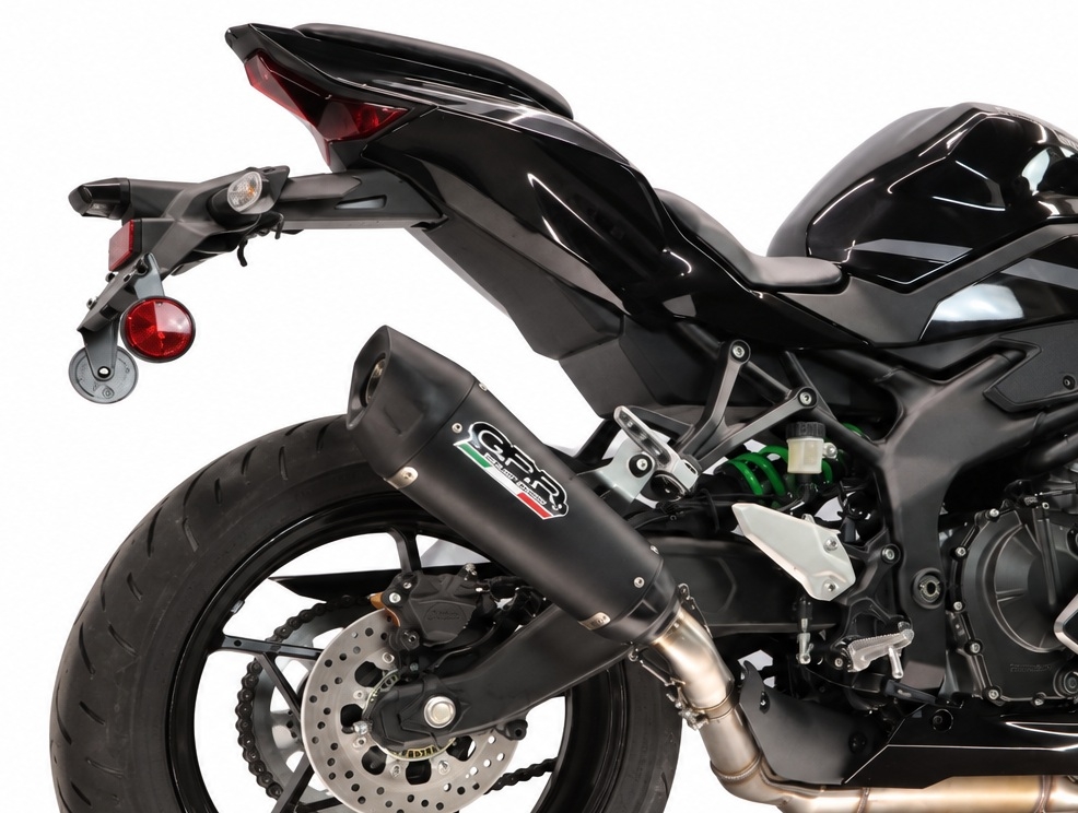 GPR exhaust compatible with Kawasaki Ninja ZX-4R 2023-2026, GP-Revo Black Titanium, Slip-on exhaust including removable db killer and link pipe, EPA-compliant 