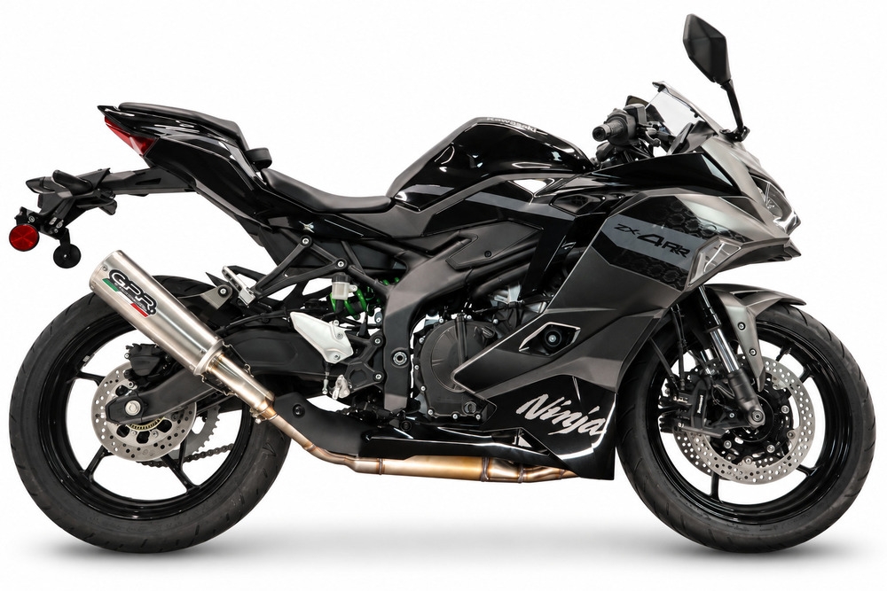 GPR exhaust compatible with Kawasaki Ninja ZX-4R 2023-2026, RP-M3 Inox , Slip-on exhaust including removable db killer and link pipe, EPA-compliant 