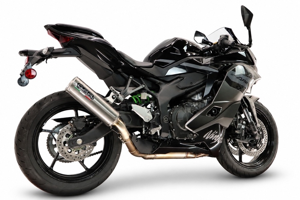 GPR exhaust compatible with Kawasaki Ninja ZX-4R 2023-2026, RP-M3 Inox , Slip-on exhaust including removable db killer and link pipe, EPA-compliant 