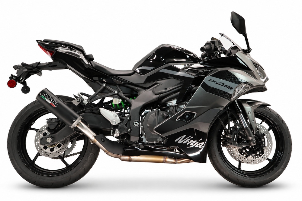 GPR exhaust compatible with Kawasaki Ninja ZX-4R 2023-2026, RP-M3 Black Titanium, Slip-on exhaust including removable db killer and link pipe, EPA-compliant 