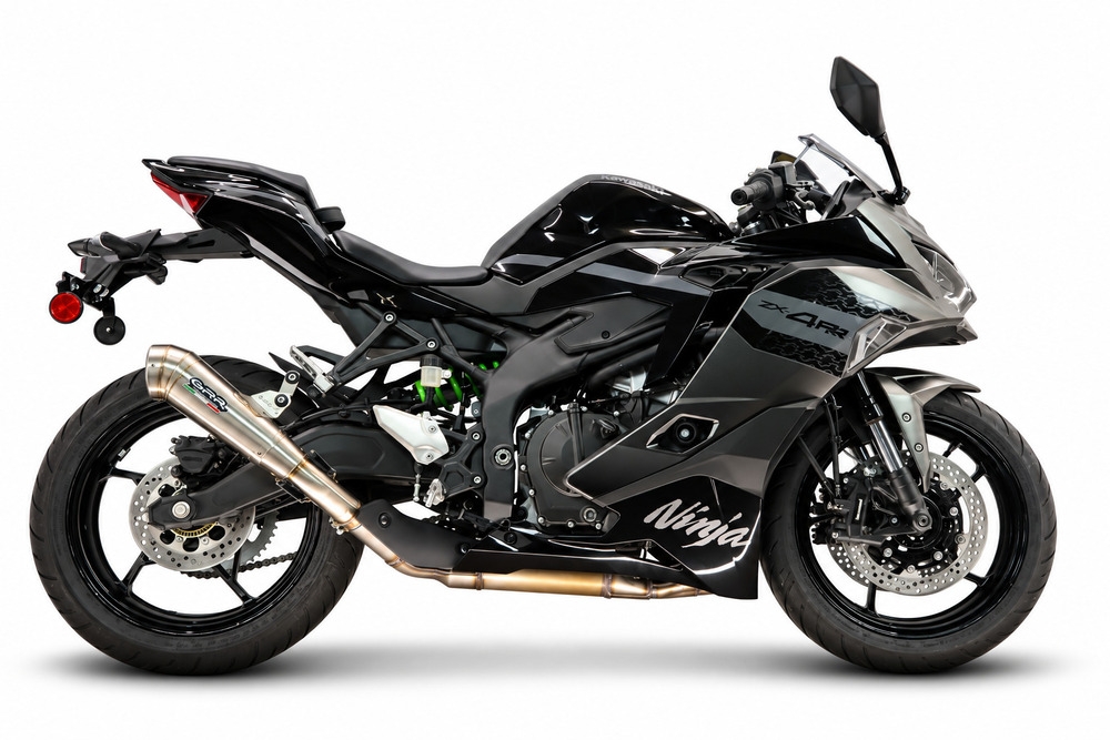GPR exhaust compatible with Kawasaki Ninja ZX-4R 2023-2026, Powercone Evo, Slip-on exhaust including removable db killer and link pipe, EPA-compliant 