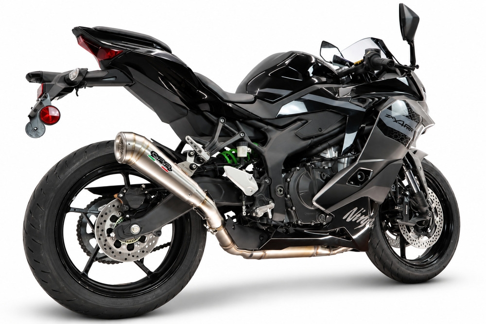 GPR exhaust compatible with Kawasaki Ninja ZX-4R 2023-2026, Powercone Evo, Slip-on exhaust including removable db killer and link pipe, EPA-compliant 