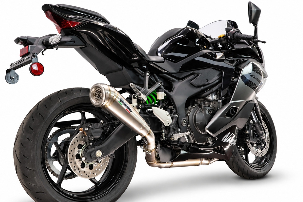 GPR exhaust compatible with Kawasaki Ninja ZX-4R 2023-2026, Powercone Evo, Slip-on exhaust including removable db killer and link pipe, EPA-compliant 