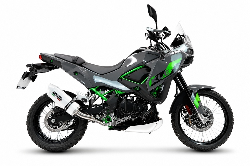 GPR exhaust compatible with Kawasaki KLE 500 2026-2027, Albus Ceramic, Slip-on exhaust including removable db killer and link pipe, EPA-compliant 