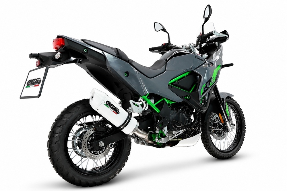 GPR exhaust compatible with Kawasaki KLE 500 2026-2027, Albus Ceramic, Slip-on exhaust including removable db killer and link pipe, EPA-compliant 