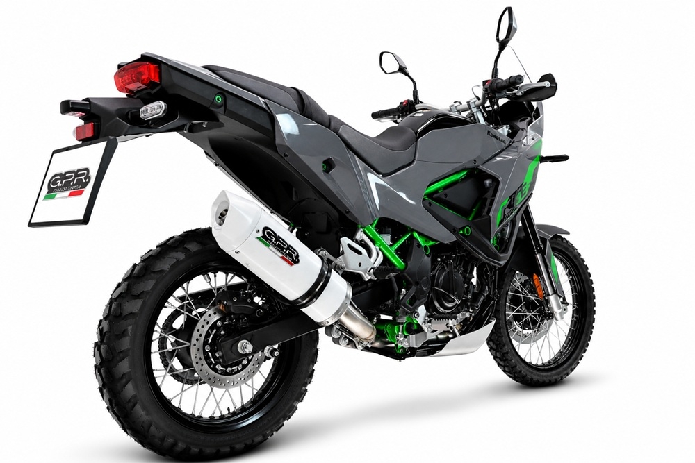 GPR exhaust compatible with Kawasaki KLE 500 2026-2027, Albus Ceramic, Slip-on exhaust including removable db killer and link pipe, EPA-compliant 