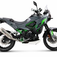 GPR exhaust compatible with Kawasaki KLE 500 2026-2027, Furore-X Acciaio Inox, Slip-on exhaust including removable db killer and link pipe, not EPA-compliant 