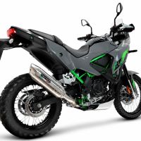 GPR exhaust compatible with Kawasaki KLE 500 2026-2027, Furore-X Acciaio Inox, Slip-on exhaust including removable db killer and link pipe, not EPA-compliant 